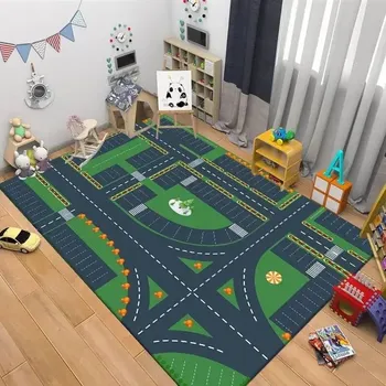 Koberec Dětský protiskluzový koberec s mapou pro hraní - X,80x120cm
