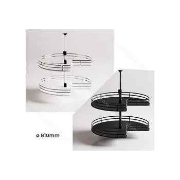 Nábytkové kování Otočný kôš ASTON 3/4-Fi810 do 900 mm roh.skrinky , chrom/bíla