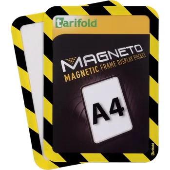 Rám na obraz tarifold Magneto - bezpečnostní magnetický rámeček A4, žluto-černý - 2 ks
