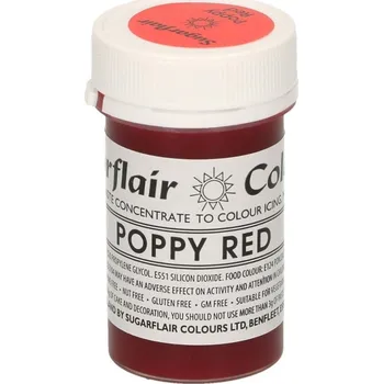 Potravinářské barvivo Sugarflair Sugarflair gelová barva - červený mák - Poppy Red