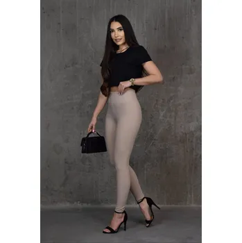 Dámské legíny Dámské legíny s vysokým pasem Clara Paulo Connerti proužek béžové L