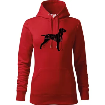 Dámská mikina Výmarský ohař - Mikina dámská Cape s kapucí - L ( Červená )