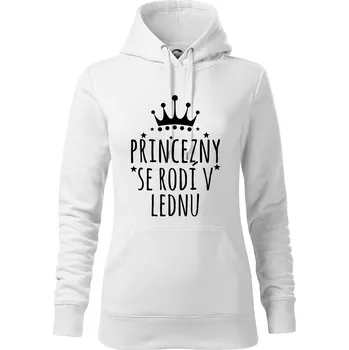 Dámská mikina Princezny se rodí v lednu - Mikina dámská Cape s kapucí - S ( Bílá )