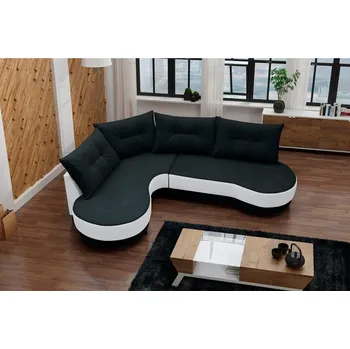 Obývací stěna Sedací souprava Abbey L černá/bílá