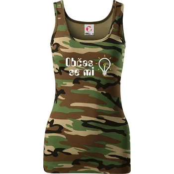 Dámské tričko Občas se mi rozsvítí - Dámské Maskáčové tílko - 2XL ( Hnědý maskáč )