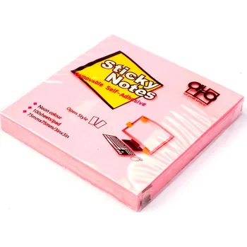 Samolepící bloček Samolepící bloček Auro 75x75mm, neon růžový, 100 lístků