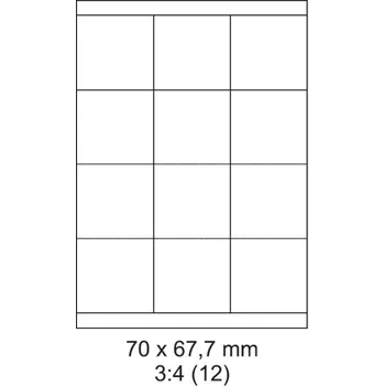 Speciální papír Samolepící etikety pro laserový a inkoustový tisk 70 x 67,7 mm
