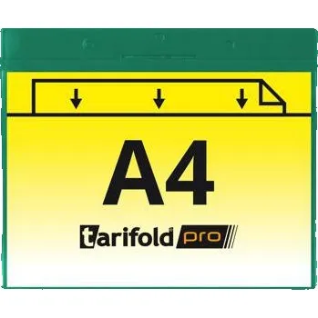 Kancelářský nábytek tarifold-pro magnetická identifikační kapsa A4, otevřená bokem, PVC 350 µm, zelená - 10 ks