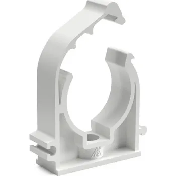 hadicová spona Příchytka D 28 s klipem bílá (50 ks)