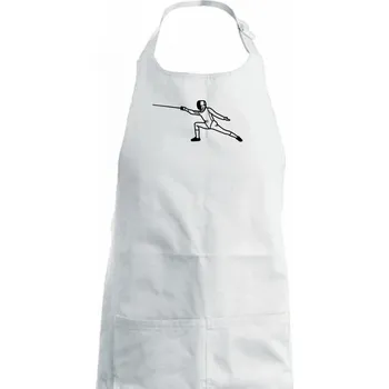 Kuchyňská zástěra Šermíř výpad - Dětská zástěra na vaření - Univerzální velikost ( Bílá )