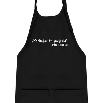 Kuchyňská zástěra Stavíme svépomoci - Perlinka to podrží - Dětská zástěra na vaření - Univerzální velikost ( Černá )