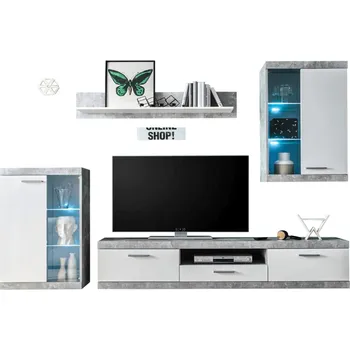 Obývací stěna Obývací stěna CATLIN bílá/imitace betonu moderní