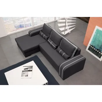 Obývací stěna Sedací souprava Perry L tm.šedá/sv.šedá