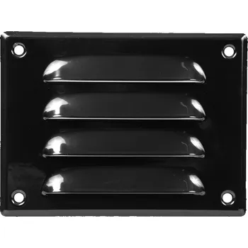 Ventishop KVMc 140x105 kovová hranatá větrací mřížka se síťkou, černá