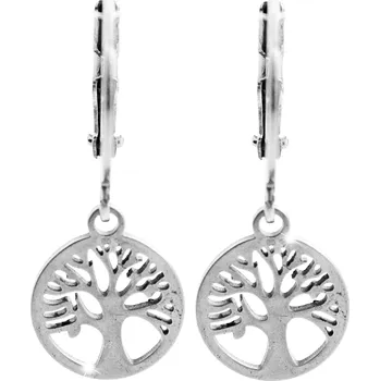 Módní doplněk JSB bijoux s.r.o. Ocelové prořezávané náušnice klapky mini strom života bez krystalů