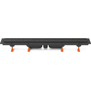 Podlahový linear. žlab černý 750 mm, spodní D40, Square černá