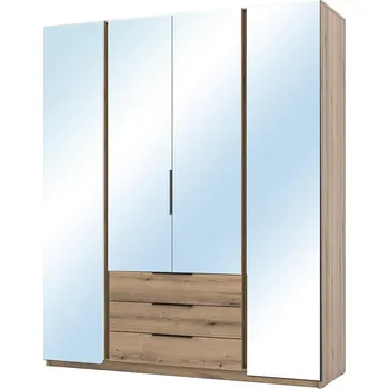 Šatní skříň Šatní skříň KAJA 4LU 3S | 200 cm | se zrcadly | VYSOKÁ | evoke