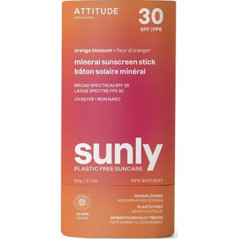 Přípravek na opalování Dětská 100 % minerální ochranná tyčinka na celé tělo ATTITUDE (SPF 30) s vůní Orange Blossom 60 g