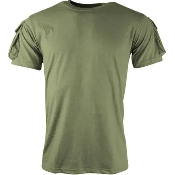 Pánské tričko KOMBAT Triko TACTICAL VELCRO krátký rukáv ZELENÉ ZELENÁ - OLIV XXL