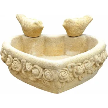 Zahradní dekorace ZahradniDekorace Pítko srdce s ptáčky, výška 11 cm, 3 kg