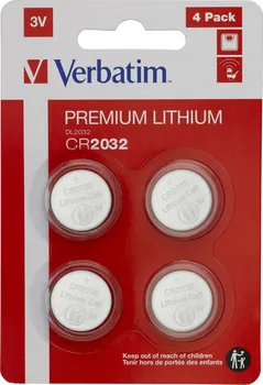 Článková baterie Verbatim Premium Lithium CR2032 4 ks