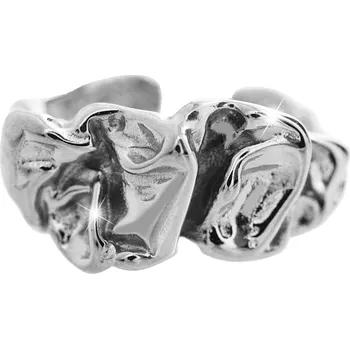 Prsten JSB bijoux s.r.o. Masivní ocelový prsten se zmačkaným efektem bez krystalů