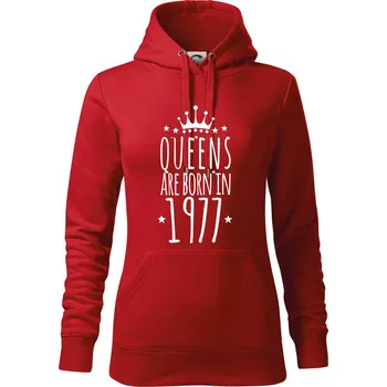 Dámská mikina Queens are born in 1978 - Mikina dámská Cape s kapucí - XS ( Červená )