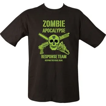 Pánské tričko KOMBAT Triko ZOMBIE APOKALYPSE potisk ČERNÉ L ČERNÁ - BLACK