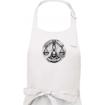 Kuchyňská zástěra Váhy čárkovaný kruh - Dámská zástěra na vaření - Univerzální velikost ( Bílá )