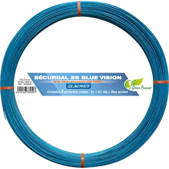 Ohradník Vysokopevnostní ocelový pozinkovaný drát SECURGAL 25 BLUE VISION, 625 m, 2,5 mm