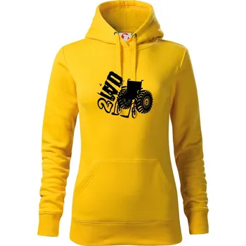 Dámská mikina Vozíčkář 2WD - Mikina dámská Cape s kapucí - L ( Žlutá )