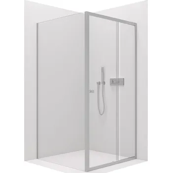 CERANO - Sprchový kout Varone POINT L/P - 6 mm - chrom, transparentní sklo - 90x80x195 cm - posuvný