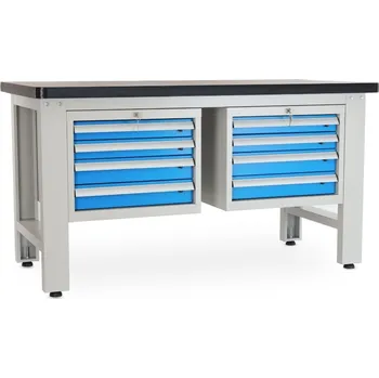 Dílenský stůl Dílenský stůl Solid MDF-44, 150 cm, 2 závěsné boxy, černá