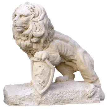 Zahradní dekorace ZahradniDekorace zahradní sochy zvířat - Lev s erbem stojící, výška 121 cm, 500 kg