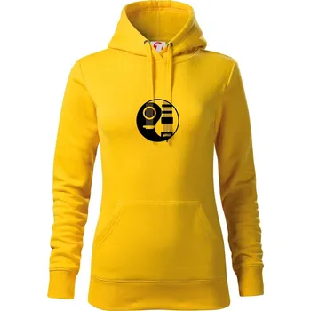 Dámská mikina Kytary jin jang - Mikina dámská Cape s kapucí - XS ( Žlutá )