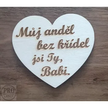 Dřevěné srdíčko babička