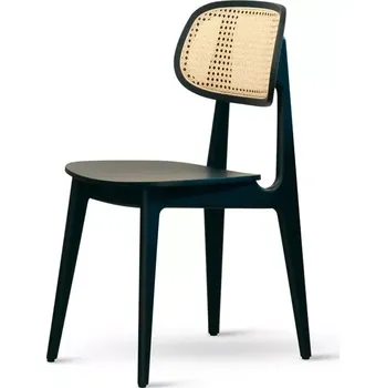 Jídelní židle Bunny dřevěná židle masiv buk černá proplétaná (Kvalitní židle z bukového masivu)