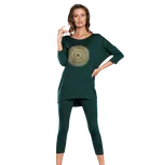 Dámské pyžamo Italian Fashion Mandala 3/4 petrolej XXL Zelená
