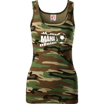 Dámské tričko Já jsem táta - máma obránce - fotbal - Dámské Maskáčové tílko - M ( Hnědý maskáč )
