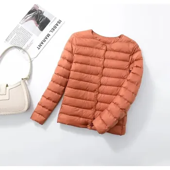 Dámská softshellová bunda Prošívaná bunda s peřím a kulatým výstřihem Velikost: L, Barva (Varianta): Světle červená