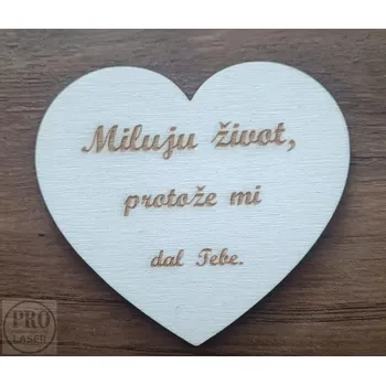 Dřevěné srdíčko život