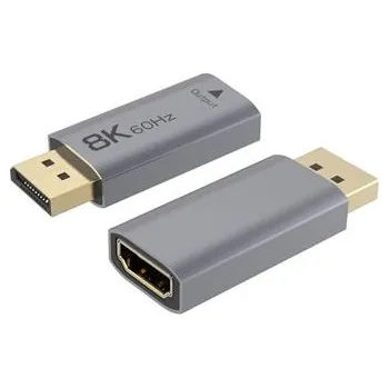 Video kabel PremiumCord adaptér DisplayPort - HDMI, 8K@60Hz, 4K@144Hz Male/Female, pozlacené konektory