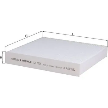 Kabinový filtr Filtr, vzduch v interiéru MAHLE LA 922