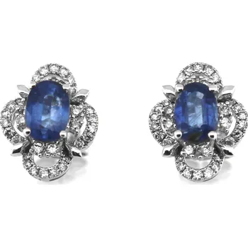 Náušnice Leru Diamantové náušnice se safírem Princess