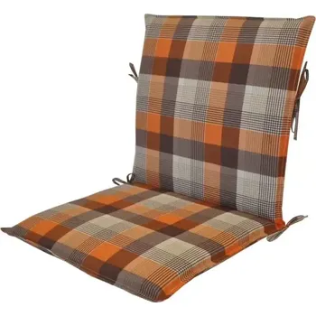 Podsedák Polstr křeslo nízké - oranžová kostka - SLEVA 3% s kodem radost25