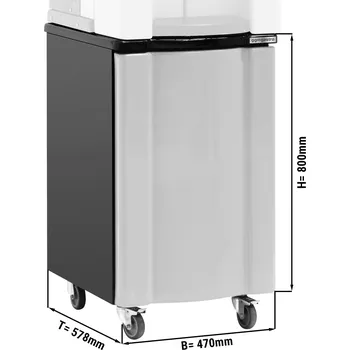 Odšťavňovač G.Gastro Commercial Orange Juicer Stand for OPE24E – 4 wheels, grey, plastic/painted steel, 470×578×800 mm