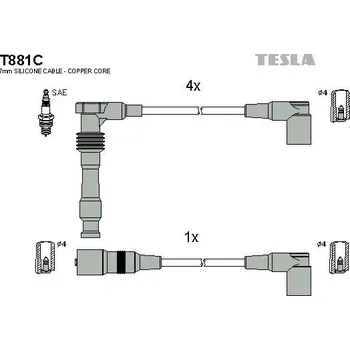 Zapalovací kabel Sada kabelů pro zapalování TESLA T881C