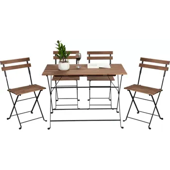 Zahradní stůl Zahradní set SEDAN TYP 2 - akácie/černá - SLEVA 3% s kodem radost25