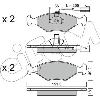 Brzdová destička Sada brzdových destiček, kotoučová brzda CIFAM 822-273-0