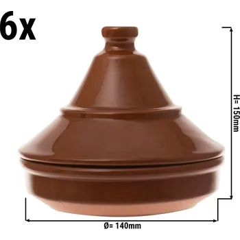 G.Gastro (6 Kusů) CLASSICO - Tapas miska s krytem - Ø 14 cm - hnědá